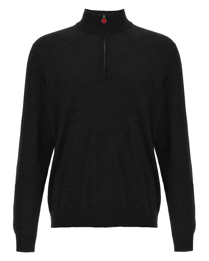 Kiton Halb Zip Pullover Black