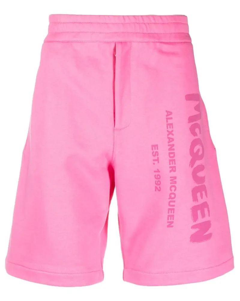 Alexander McQueen Alexander MC Queen Logo Baumwollshorts Pink