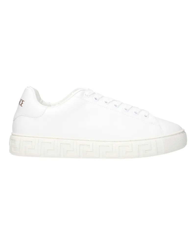 Versace Herrens Weiße Ledersneaker -