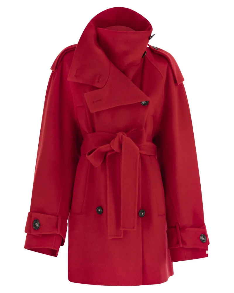 SPORTMAX Bouquet1234 Kurzer Wollgrabenschicht Red