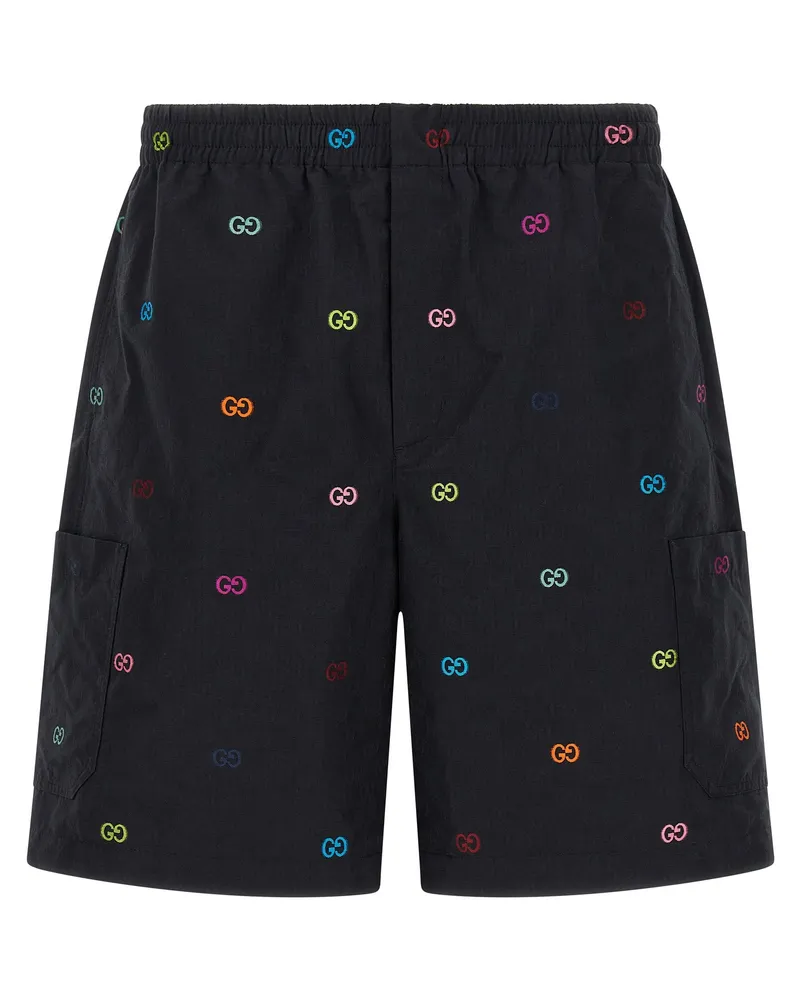 Gucci Mehrfarbige Fil Coupé-Bermudashorts Black