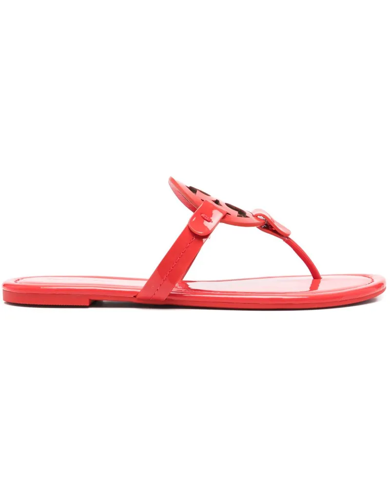 Tory Burch Miller Leder Tanga Sandalen Red
