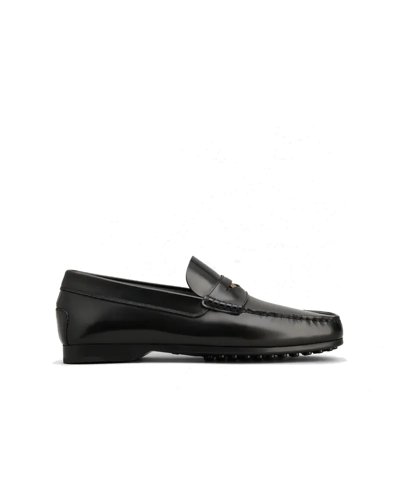 TOD'S Tod 's Tod Penny Leder -Ladung Black