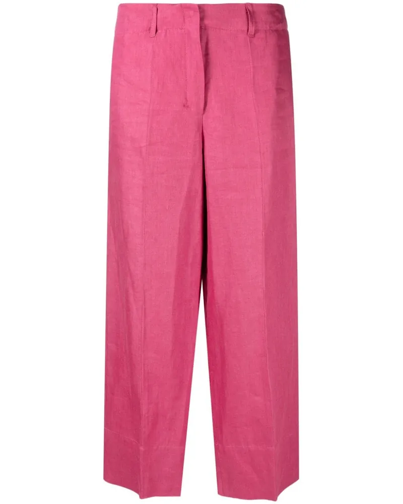 Max Mara Weitbein -Leinenhose Fuchsia