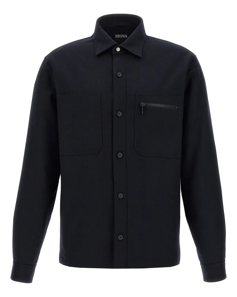 Ermenegildo Zegna Techmerino Overshirt Blue