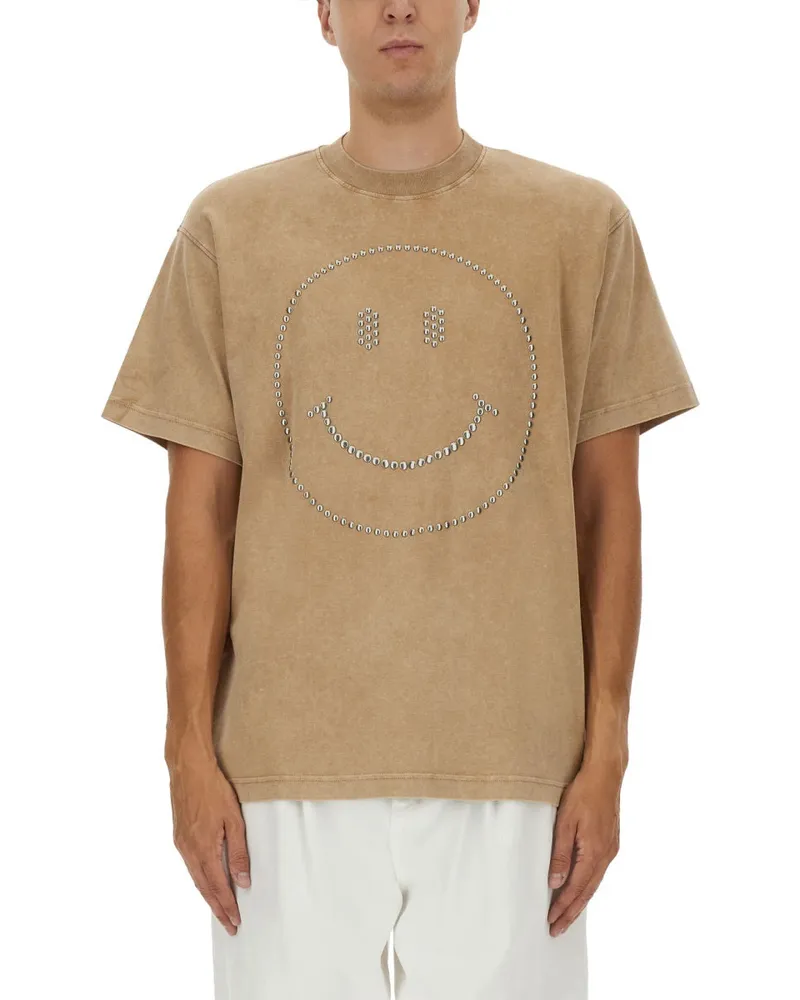 Moschino Smiley®" schweres Baumwoll -T -Shirt Brown