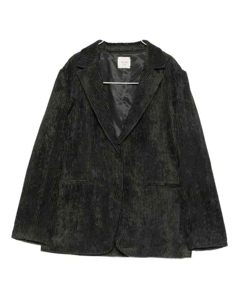 ALYSI Einreihige Jacke aus -Samt Black