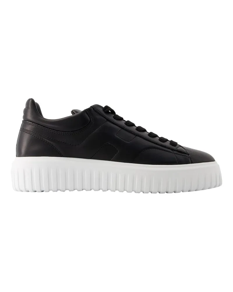 Hogan H Stripes Allacciato Sneakers  Leder schwarz Black