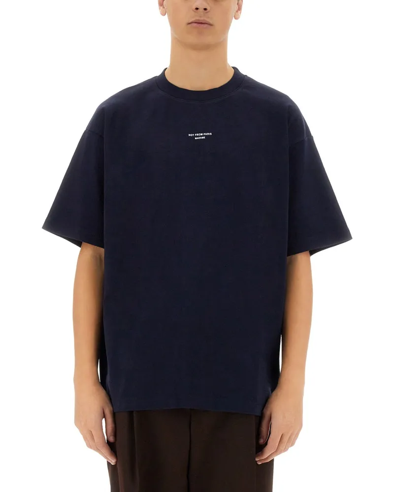 Drôle de Monsieur Slogan" T -Shirt Blue