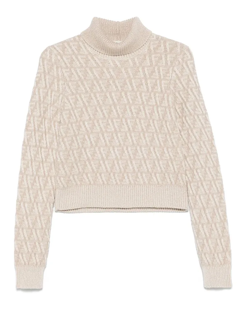 Fendi ff Wolle und C bloßer Pullover Beige