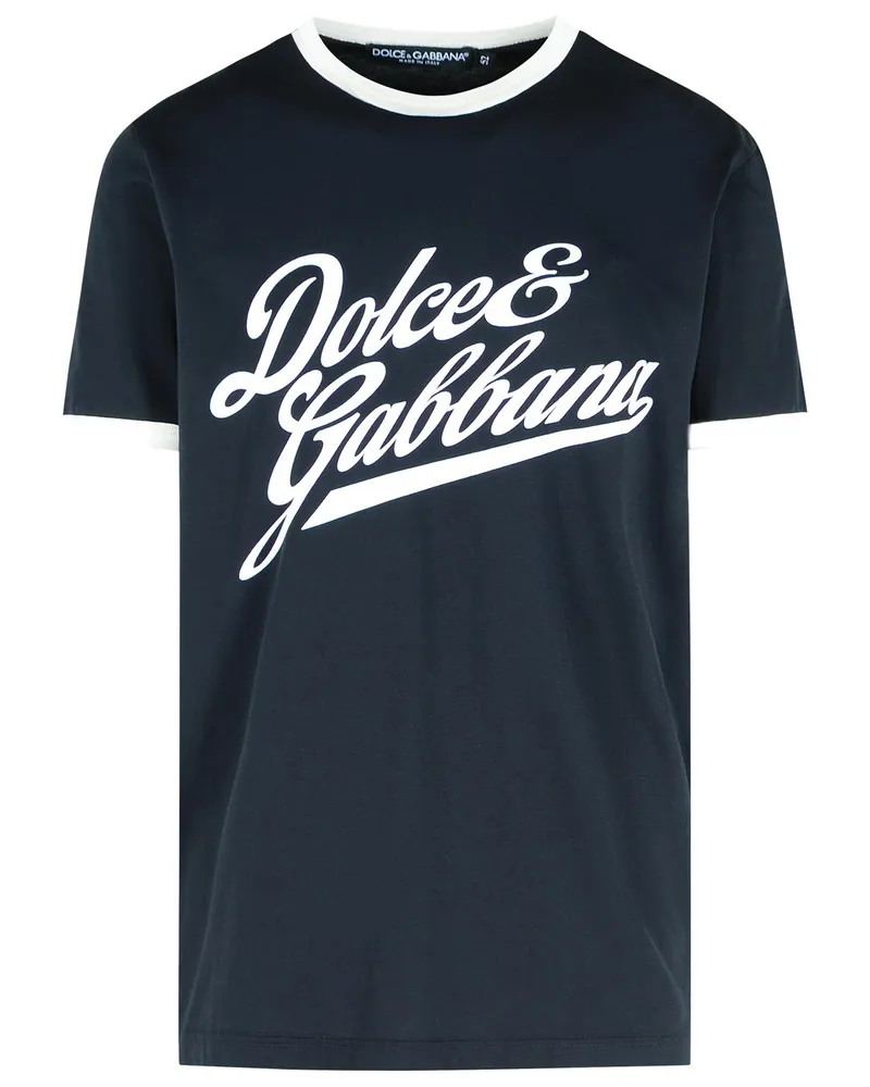 Dolce & Gabbana Navy Baumwoll -T -Shirt Navy