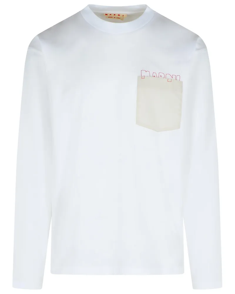 Marni weiße Baumwoll -T -Shirt White