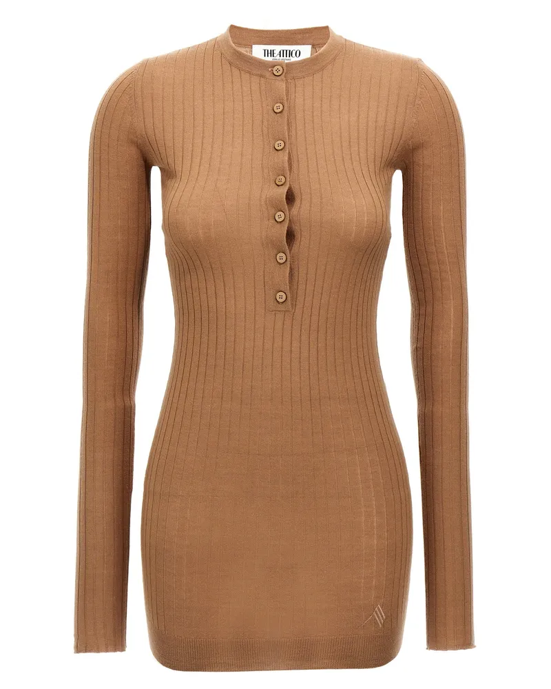 ATTICO Das Attico Ripped Mini Kleid Brown