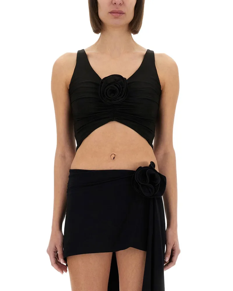 Magda Butrym Top mit Blume Black