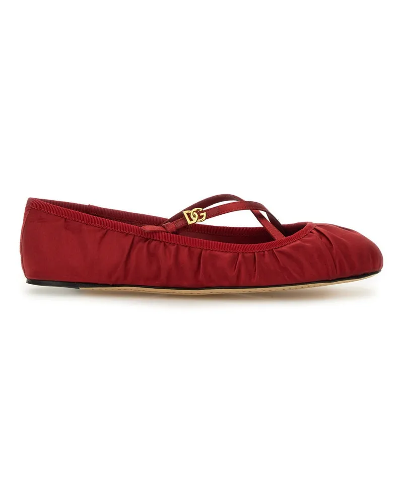 Dolce & Gabbana Satin Ballerina Red