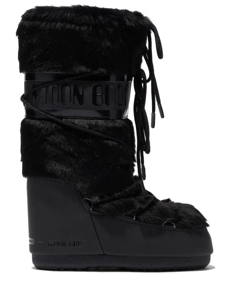 Moon Boot Icon Kunstpelzstiefel Black