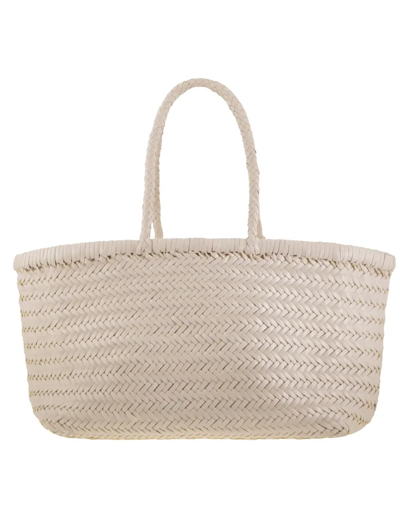 Dragon Bamboo Triple Jump Big Woven Leather Bag Sand