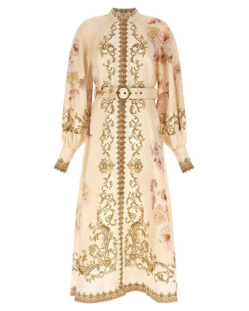 Zimmermann Hypnotic Buttoned Midi' Kleid Pink