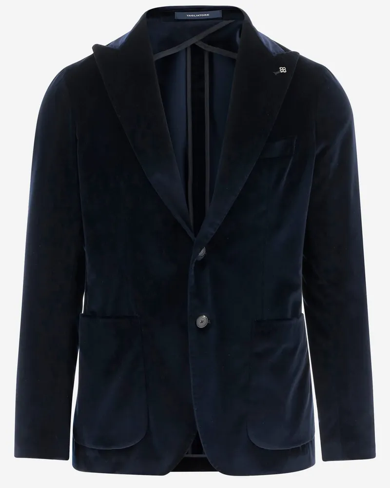 Tagliatore Single Breasted Stretch Cotton Jacke Blue