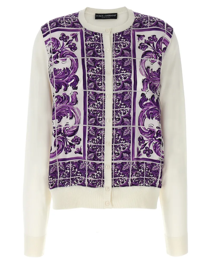 Dolce & Gabbana Maiolica' Print -Strickjacke Purple