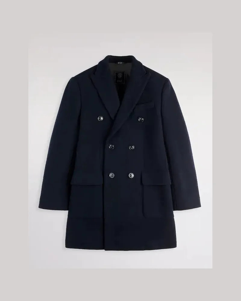 Fay Zweireihiger Mantel Blue
