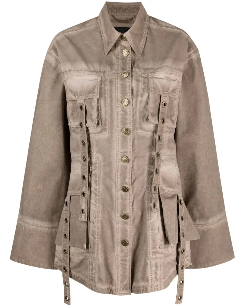Blumarine Stecked Jeansjacke Brown