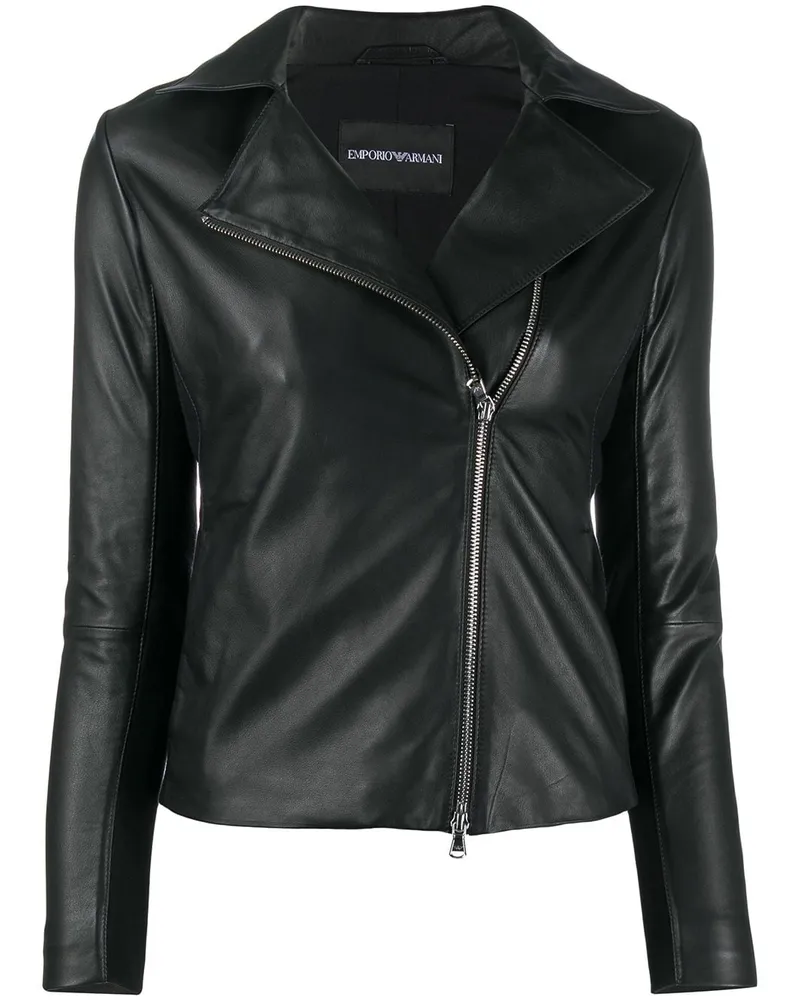 Emporio Armani Lederjacke Black