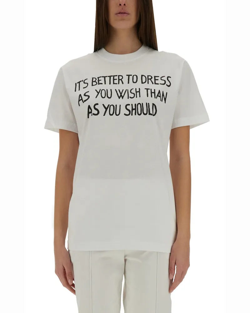 Moschino T -Shirt mit Druck White