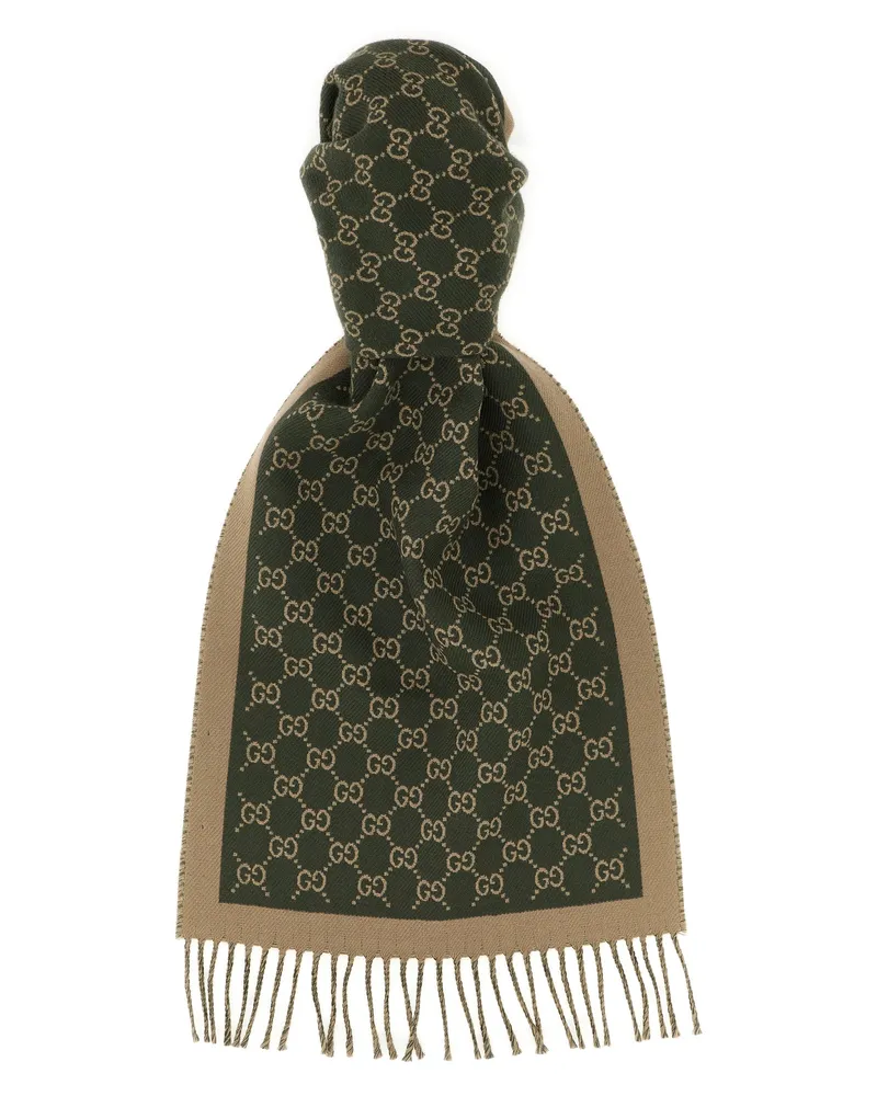 Gucci Gg Jacquard-Schal Green