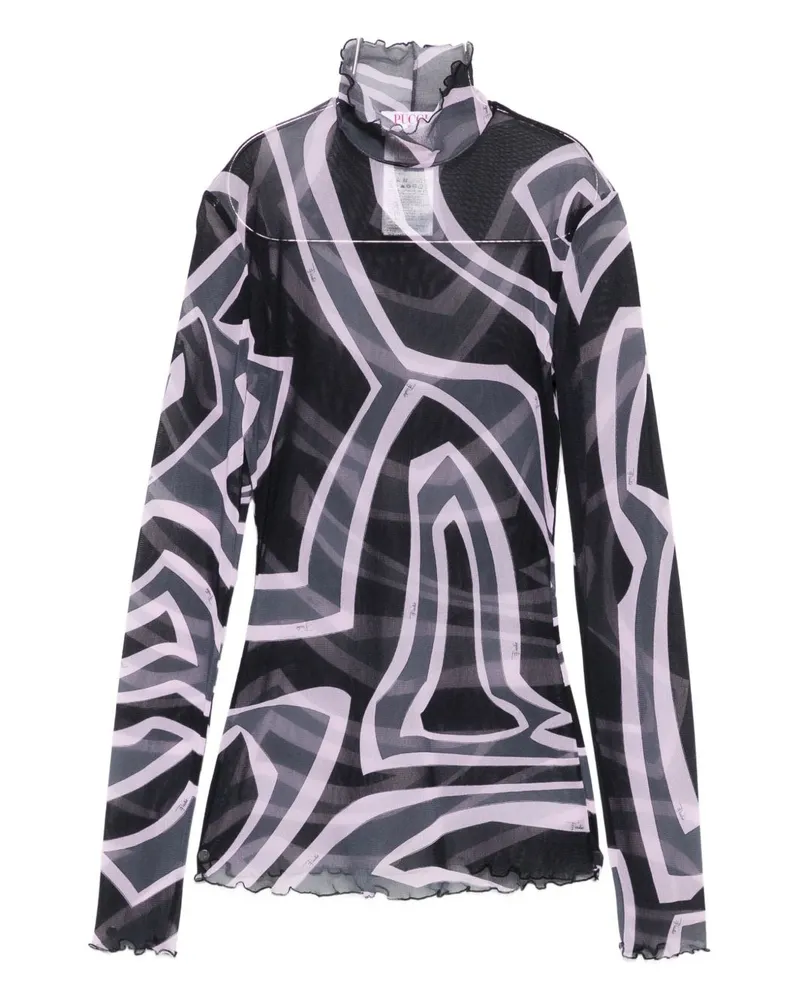Emilio Pucci gedrucktes Midi -Kleid Black