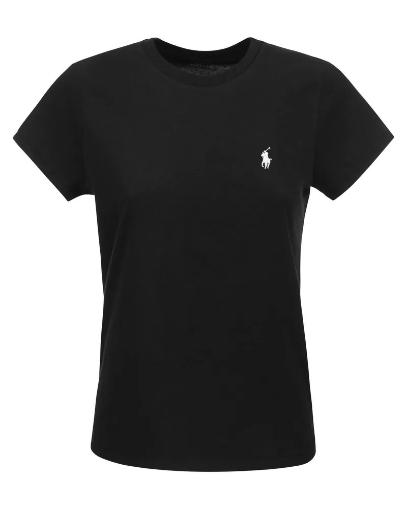 Ralph Lauren Crewneck Baumwoll -T -Shirt Schwarz