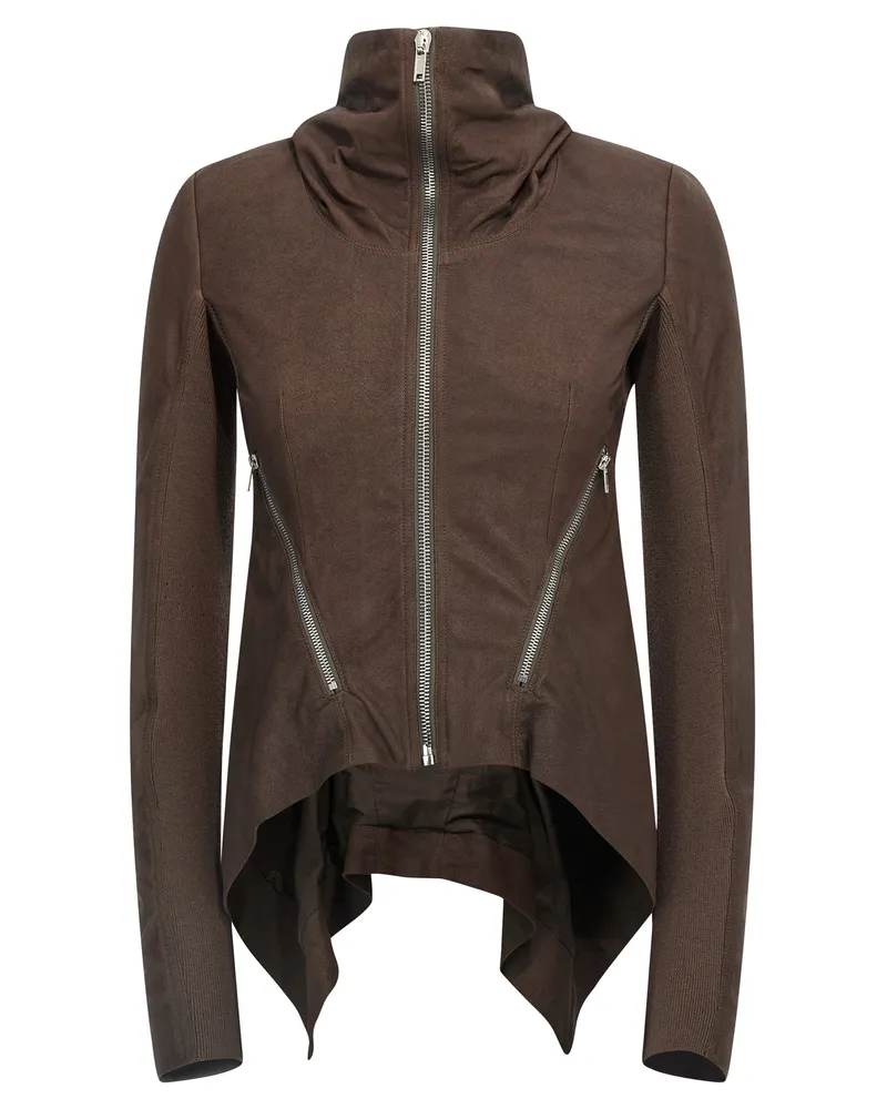 Rick Owens Zipped Naska Biker“-Jacke Brown
