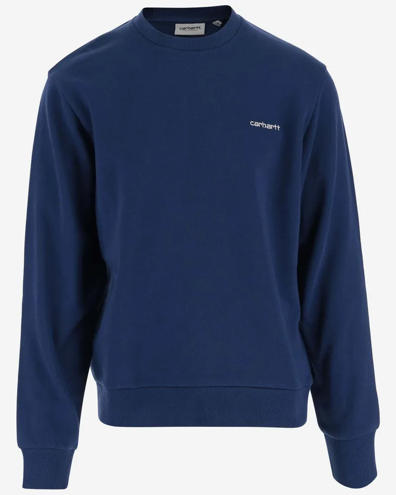 Carhartt WIP Cotton Sweatshirt mit Logo Blue