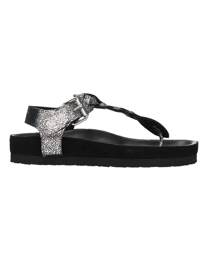 Isabel Marant Damens Sandalen Wildleder Schwarz/Silber -