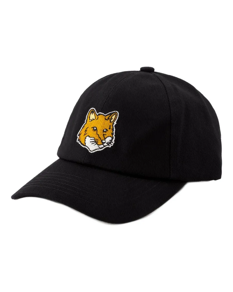 Kitsuné Großer Fuchskopf 6p -Kappe  Baumwollschwarz Schwarz