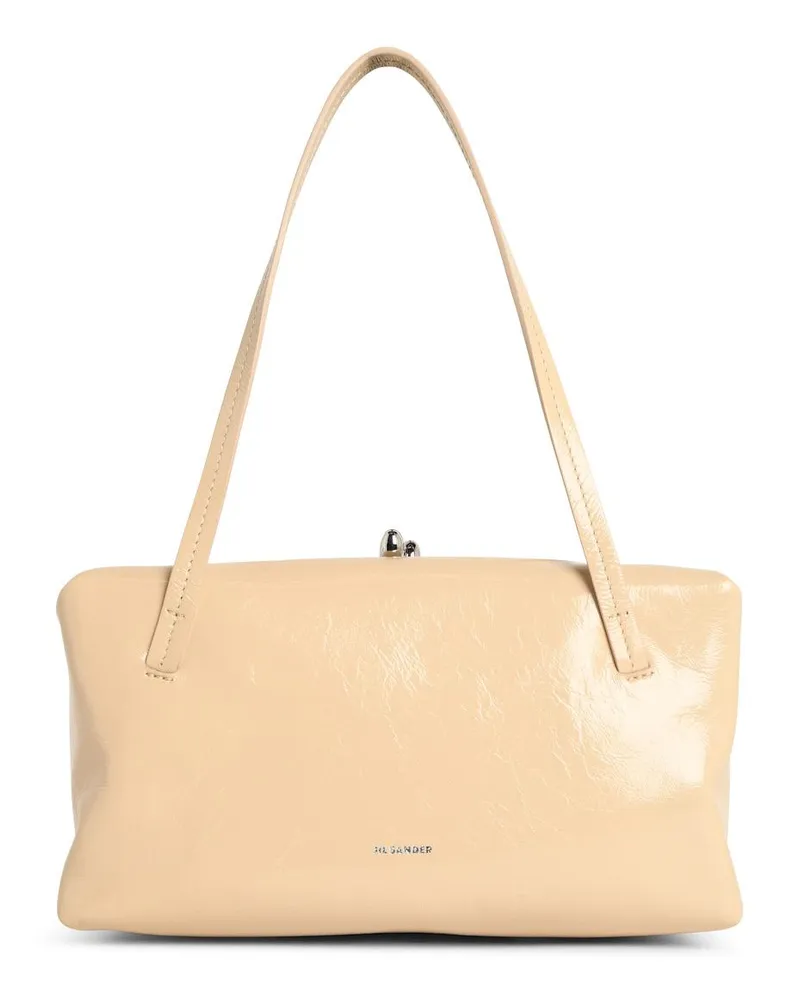 Jil Sander Goji Pillow' Kleine beige Lear-Tasche Beige