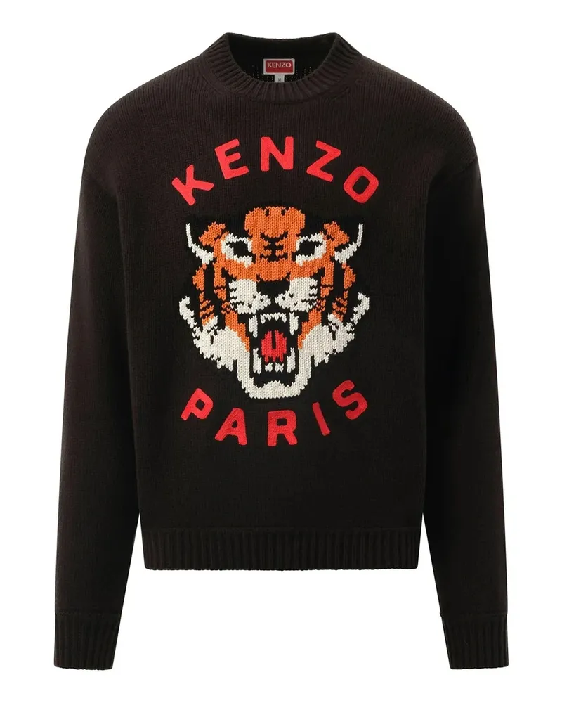 Kenzo strickte glücklichen Tigerpullover Black