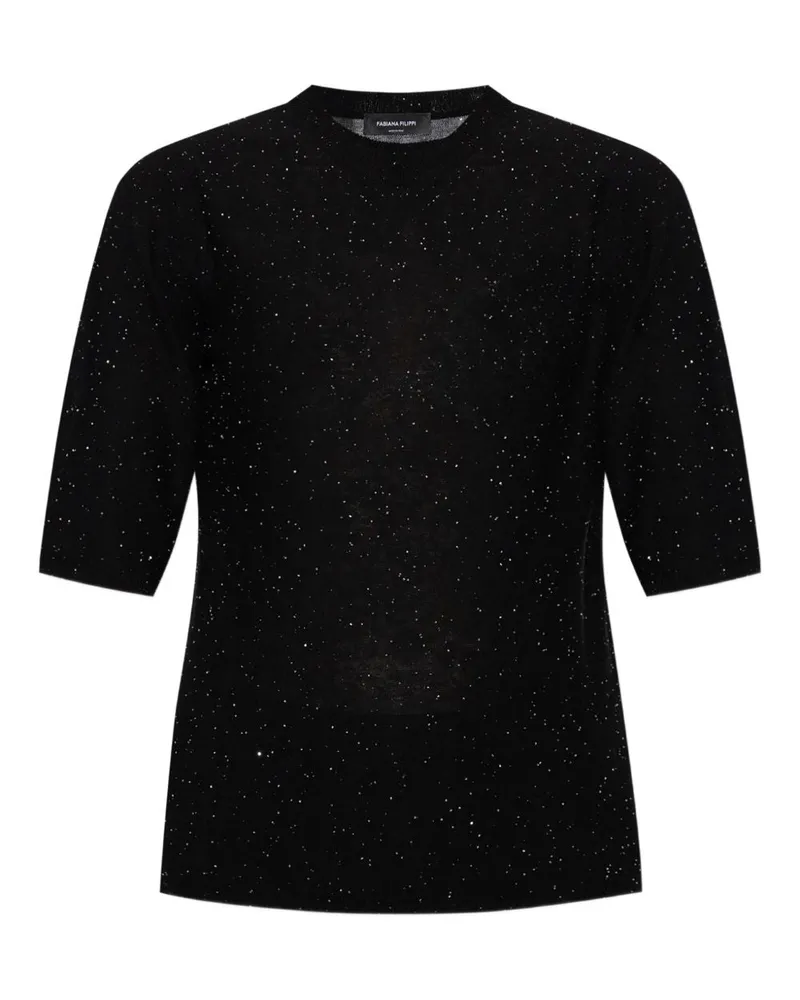 Fabiana Filippi Woll Crewneck Top Black