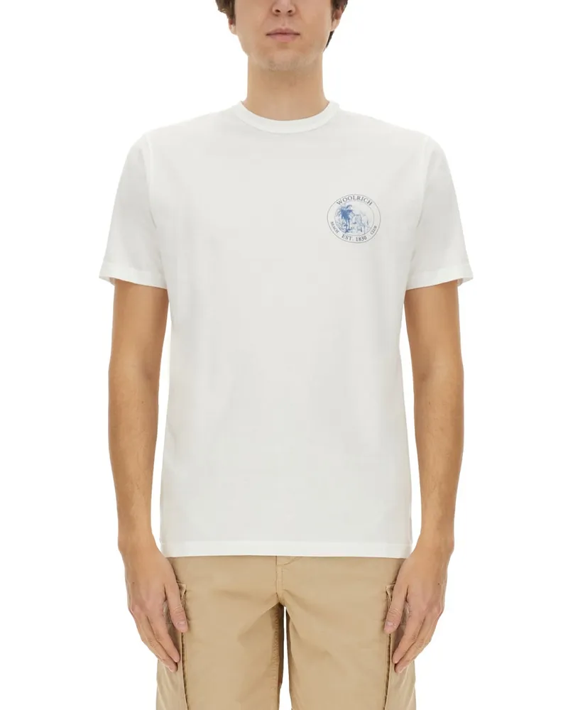 Woolrich T -Shirt mit Druck White