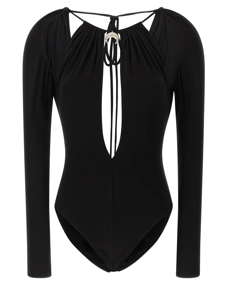 Marine Serre Juwel Anhänger Bodysuit Black