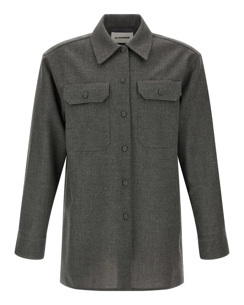 Jil Sander Canvas -Hemd Gray