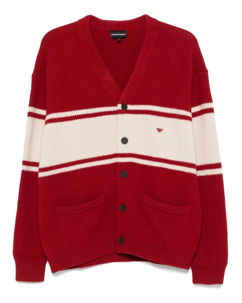 Emporio Armani Wool gegen Hals -Strickjacke Red