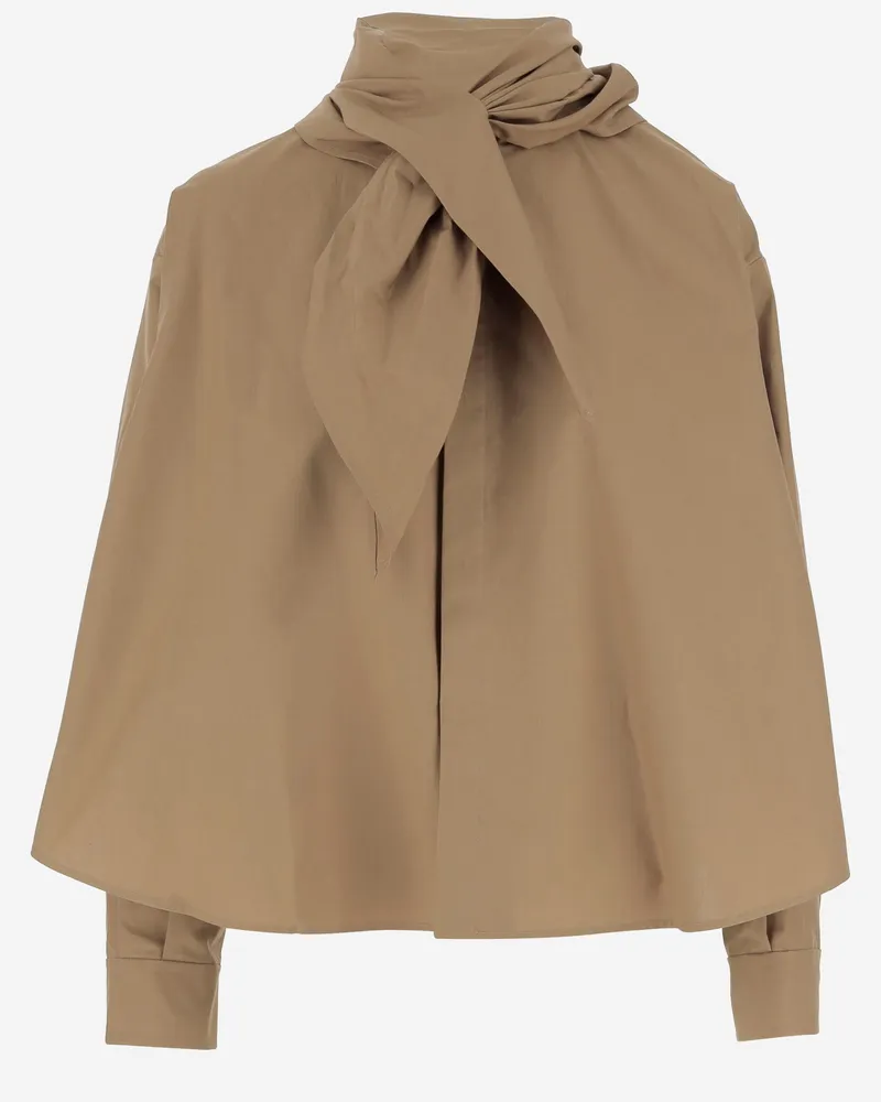 Carven Baumwollhemd mit Bug Beige