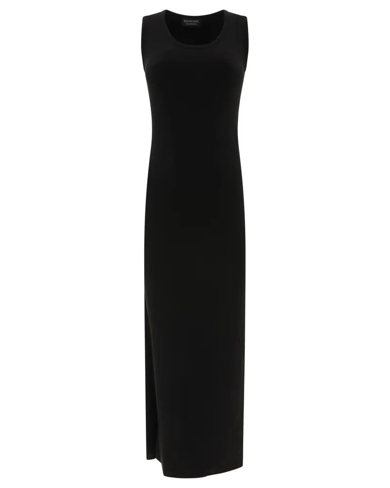 Balenciaga Ripped Jersey ärmelloses Kleid Schwarz