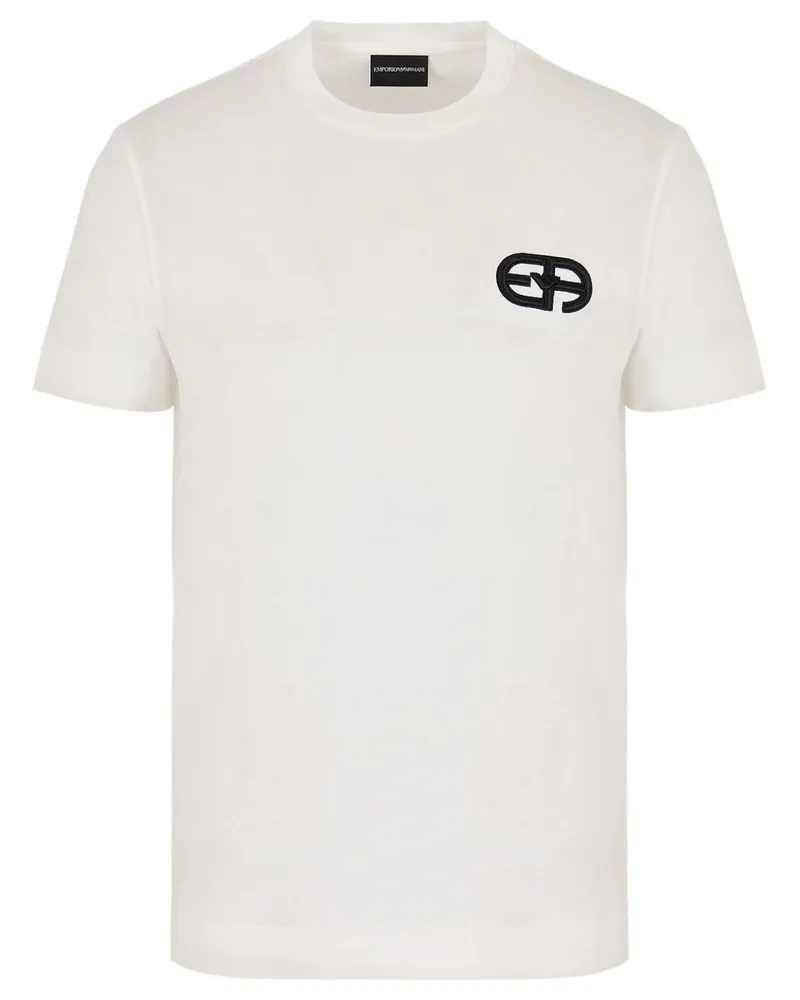 Emporio Armani Logo Baumwollmischung T -Shirt White