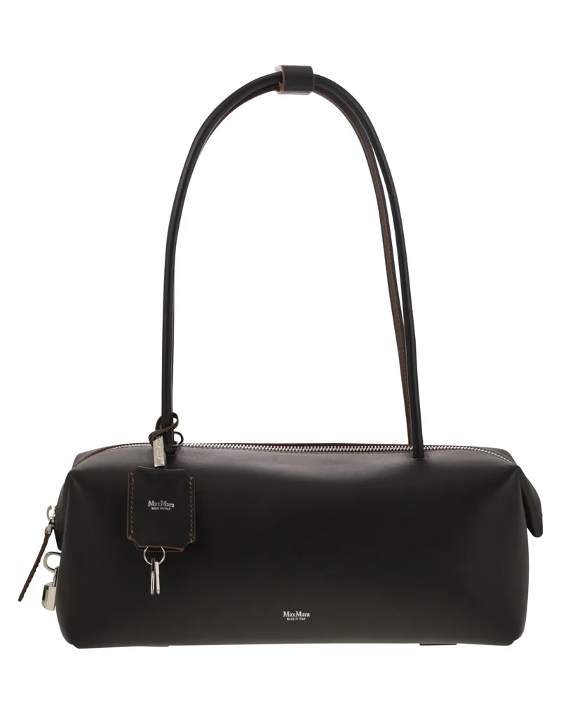 Max Mara Holdallstring natürlicher Ledertüre Black