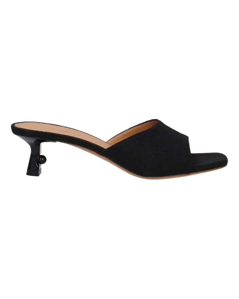 OFF-WHITE Off-weiße Sandalen Lollipop Frau Flachs schwarz -