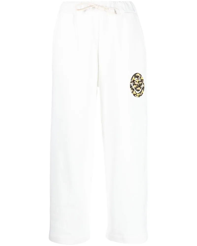 Joshua Sanders Smiley Logo Baumwoll -Jogginghose White