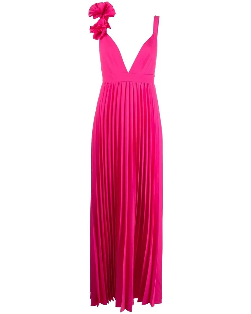 P.A.R.O.S.H. gefaltes langes Kleid Fuchsia