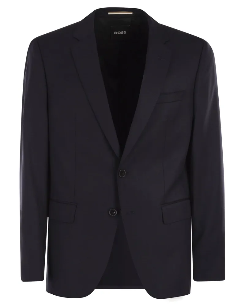 HUGO BOSS Slim Fit Blazer aus Schurwoll-Serge Dark